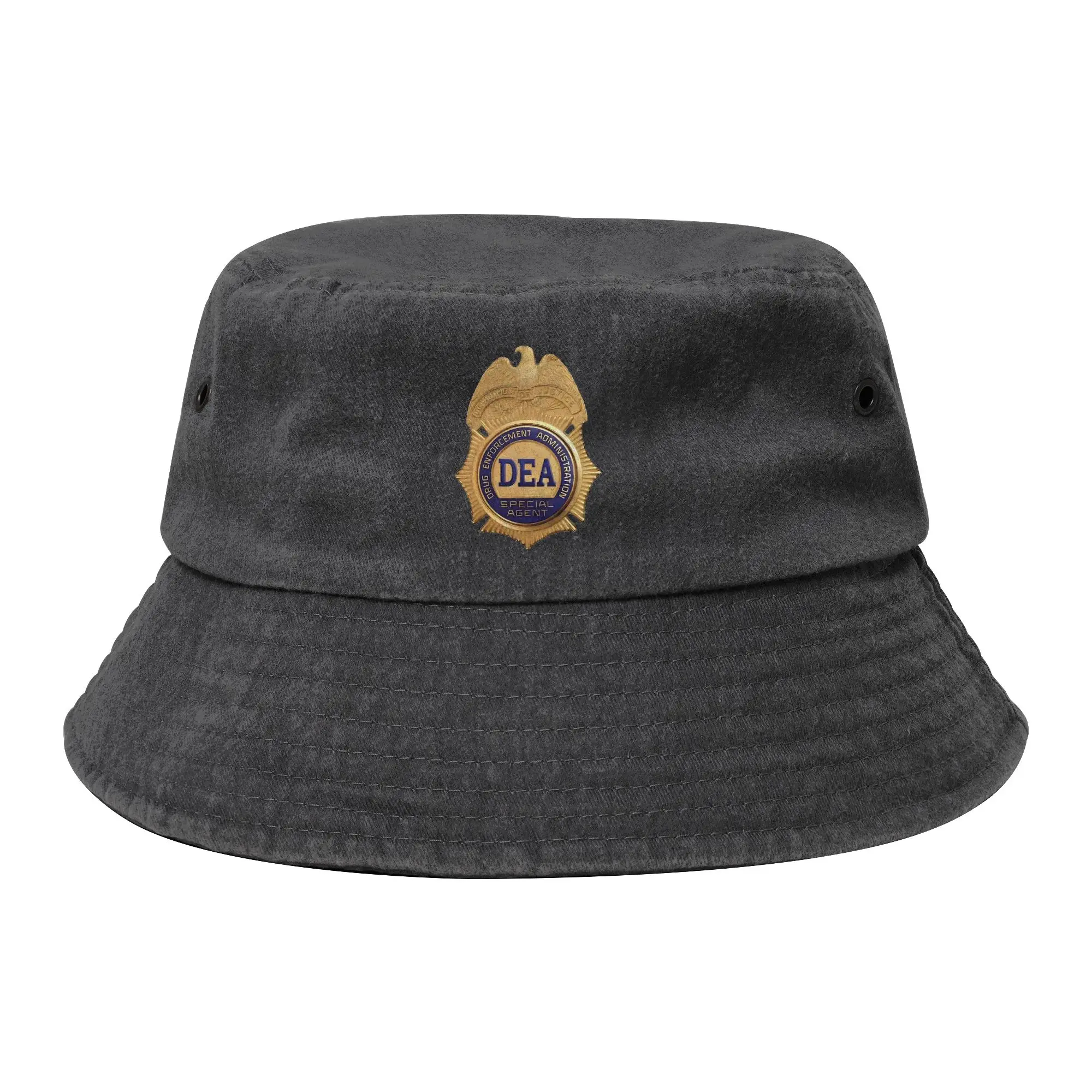 Girl Distressed Denim Bucket Hat DEA US Federal Interdiction Agency Logo Hot Summer Headwear Fishing Cap Boonie Hat Gift