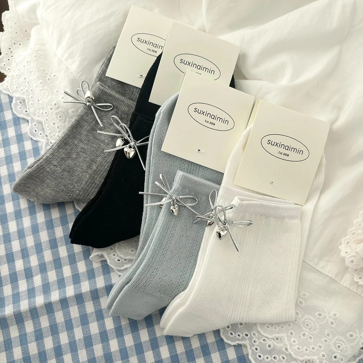 

Suxinaimin, летнее тонкое сопло до середины икры, дышащее женское балетное хлопковое со с узлом, впитывающее пот