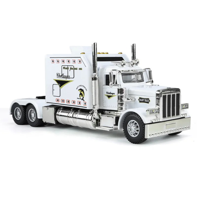 Tracteur Peterbilt 389, échelle 1:24, remorque, jouet, camion, véhicule pour enfants, conception Lonestar, son et lumière rétractable, cadeaux pour enfants
