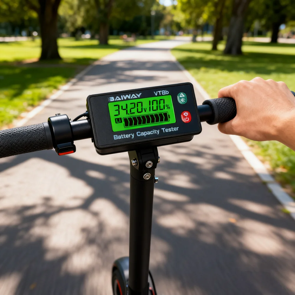 VT8 DC 8-120V Battery Monitor LCD Display High Precision Voltage Capacity Percentage Meter for E-Bike Lithium Lead Acid Battery
