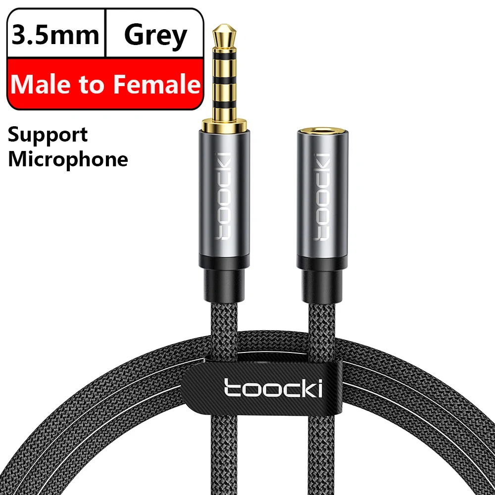 Photos - Microphone Toocki Aux Cable Jack 3.5mm Male to Female Male Audio Extension Speaker Cable with  for 