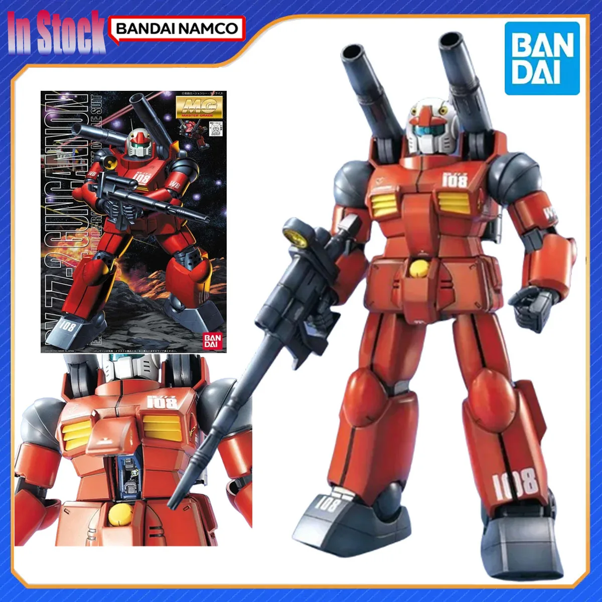 Original Genuine Bandai Anime Gundam  MG 1/100 Mobile Suit Gundam 0079 RX-77-2 Action Figure Model Kit Gift for Kid Original box