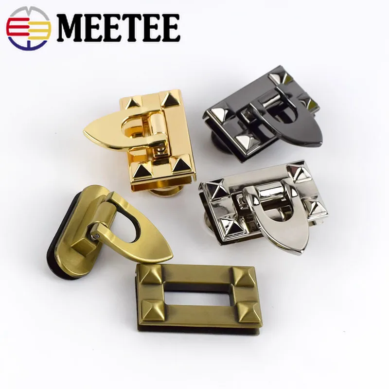 

2/4pcs Meetee 23x40mm Metal Turn Twist Lock Buckles for DIY Handbag Bag Purse Hardware Closure Clasp Bags Parts Accessories