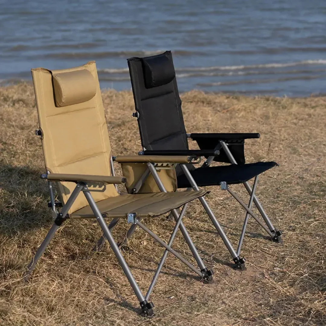 Outdoor adjustable chair, camping wild fur seal chair, folding with stomping, sitting and lying down for lunch break
