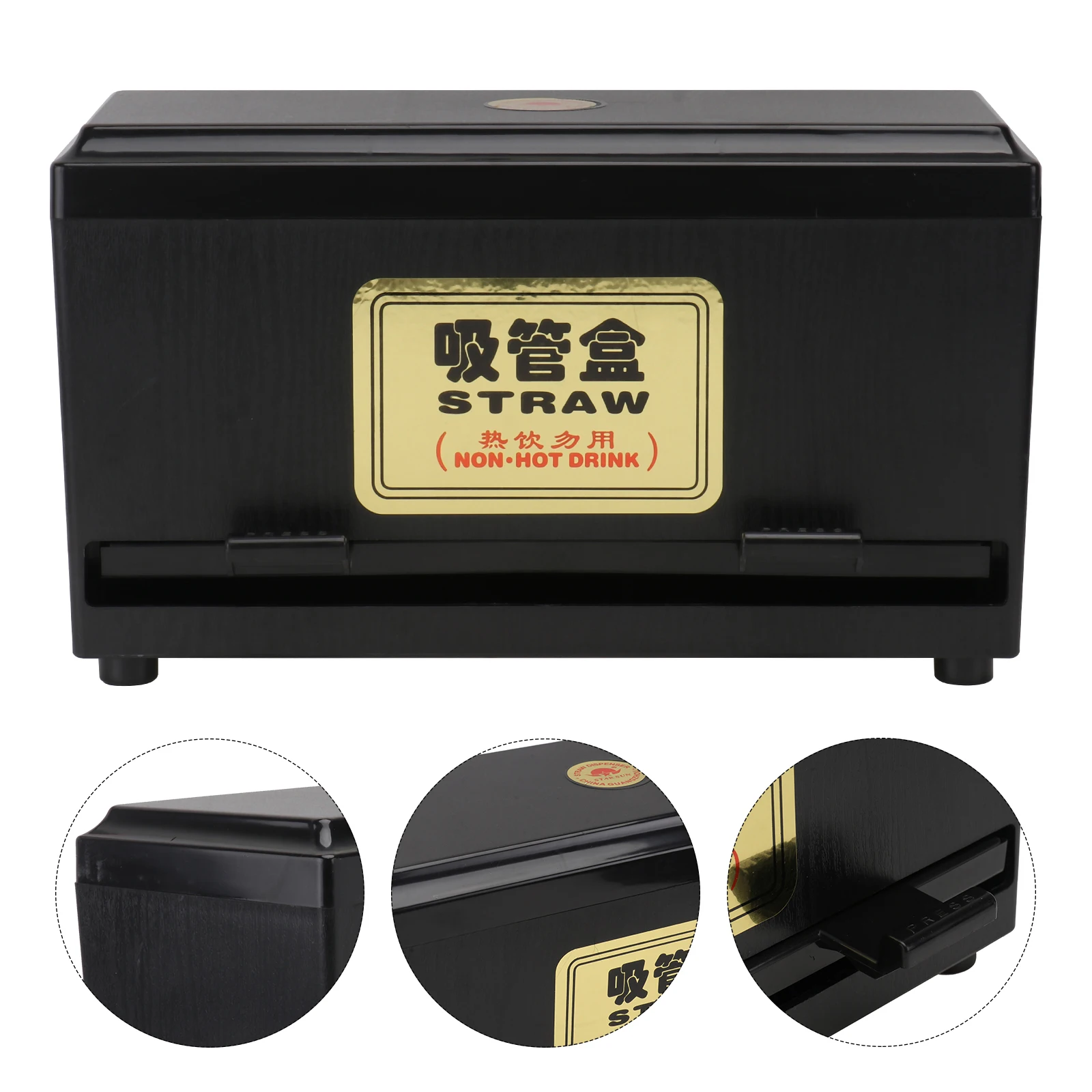 

1Pcs Pressing Type Straw Storage Box Adjustable Outlet Compact Straw Dispenser for Restaurant Fast Food Snack Bar Coffee Shop