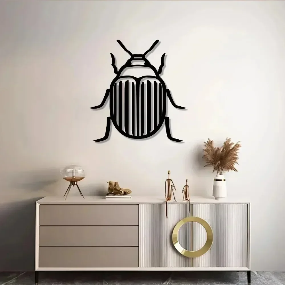 CIFBUY XL Beetle Metal Wall Art, Weatherproof Insect Sculpture for Living Room Outdoor Garden Patio Home Decor & Holiday Gift