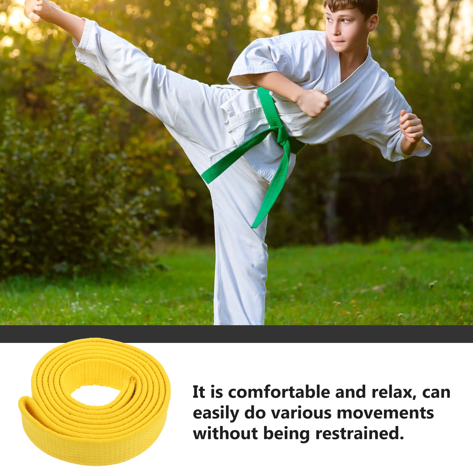 

Cotton Taekwondo Belt Martial Art Waistband Lightweight Comfortable Unisex Use For Karate Training Adults Kids Boxing