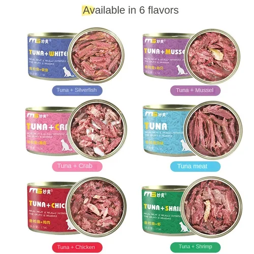 고양이 캔 식품 고양이 습식 식품, 성인 고양이 고양이, 참치 캔, 고양이 간식, 애완 동물 훈련 보상, 고양이 캔 영양 간식, 170g 