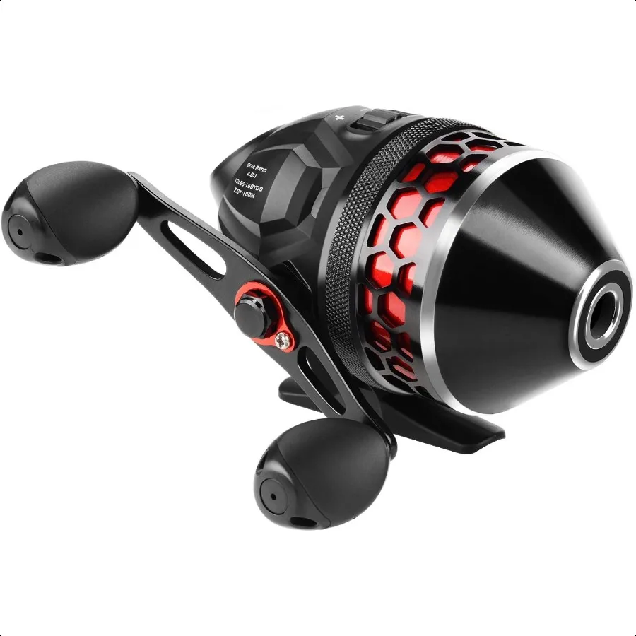 

Brutus Spincast Fishing ReelEasy to Use Push Button Casting Design High Speed 4.0:1 Gear Ratio 5 Ball Bearings Reversible Hand