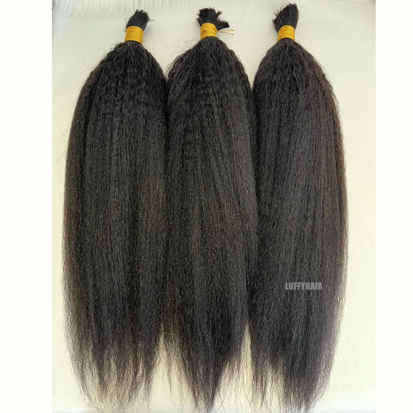 Peruvian Kinky Straight Human Hair Bulk For Braiding Corase Italian Yaki Hair Bundles Extension Bulk Braiding Hair