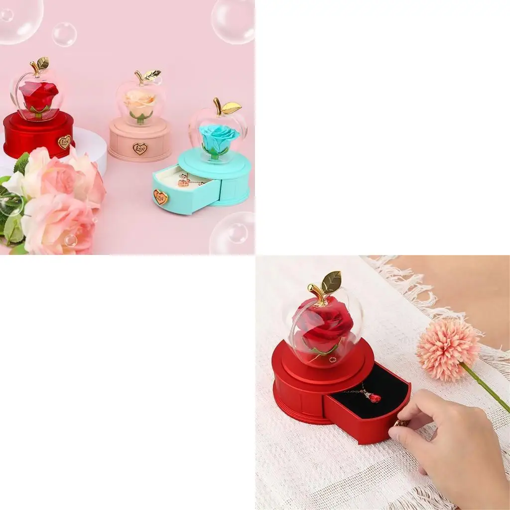 

Unique Fruit Jewelry Box with Rose Necklace Container for Special Days