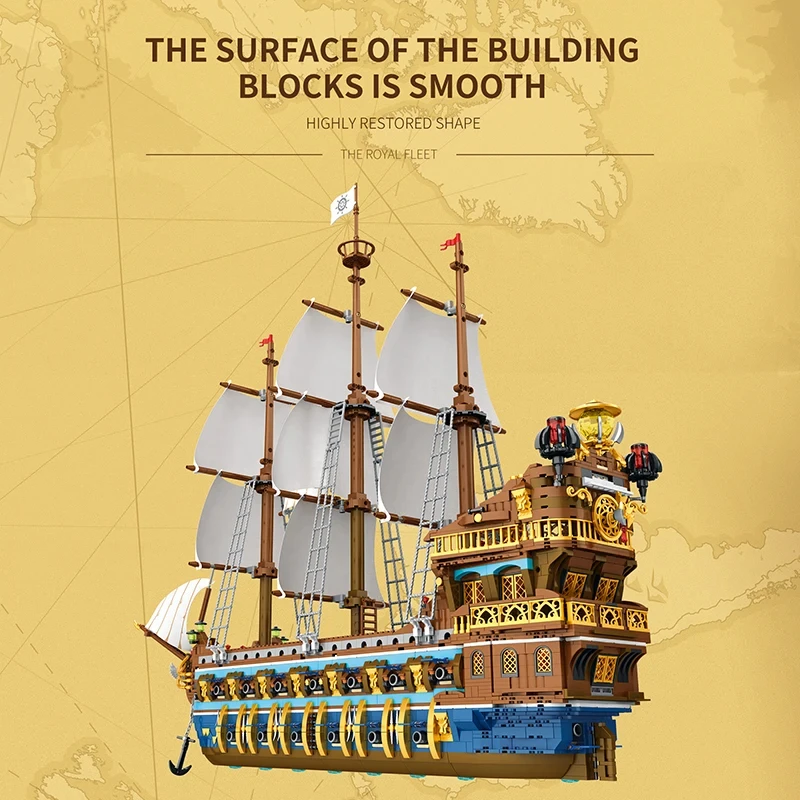 3162PCS Pirate Ship Building Blocks Royal Sunshine Sailing Boat Assembly Model Bricks giocattoli educativi per bambini regali di festa