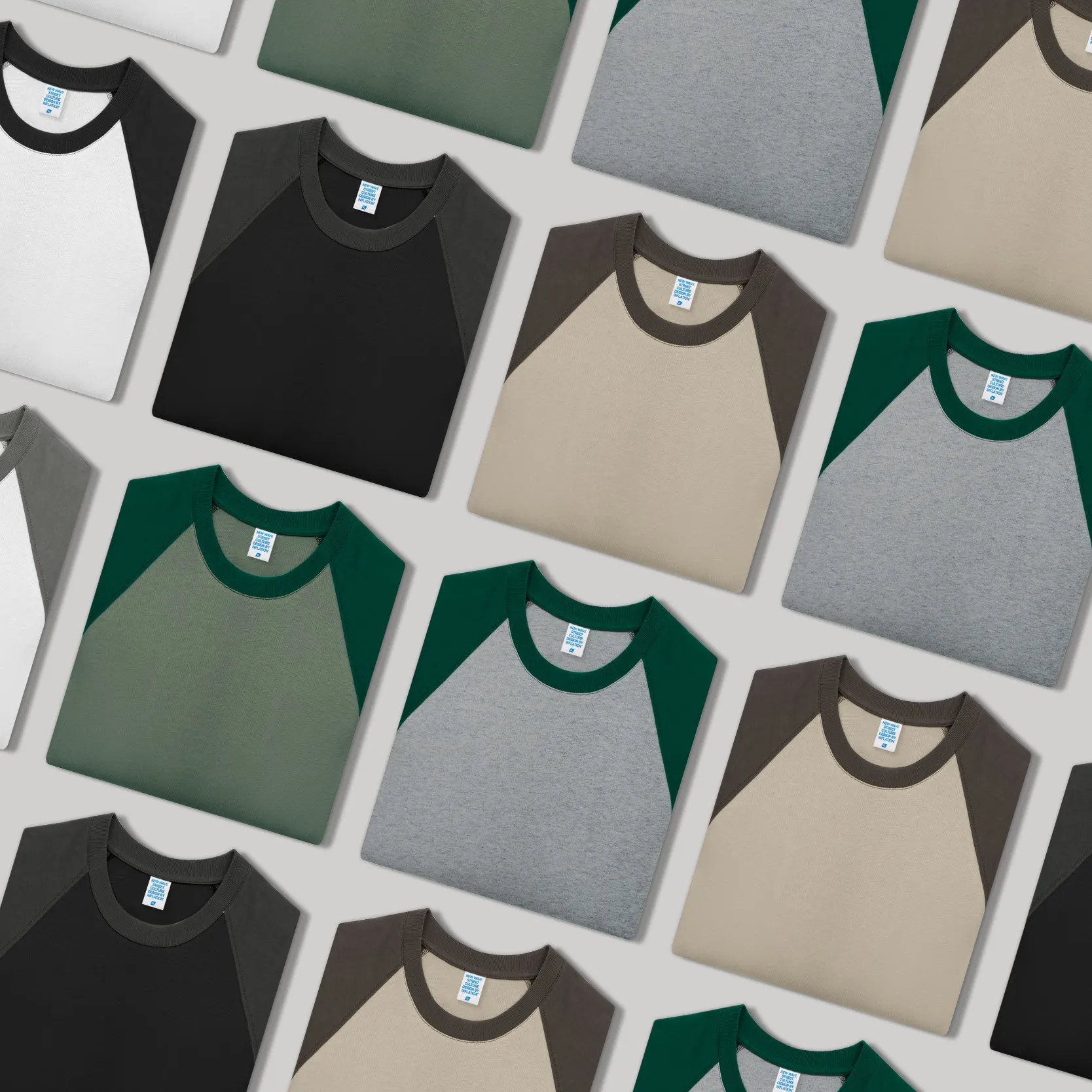 

Alt Basics Unisex Basic Patchwork Oversized Tshirts Blank Colorblock Raglan Sleeve Cotton Tshirt