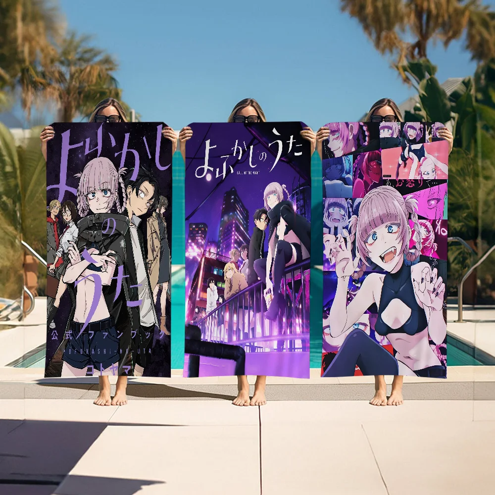 Anime Poster Call Of The Night Bath Towel Microfiber Soft Water Absorbing Breathable For Girl Kid Decorative Cartoon Beach Towel