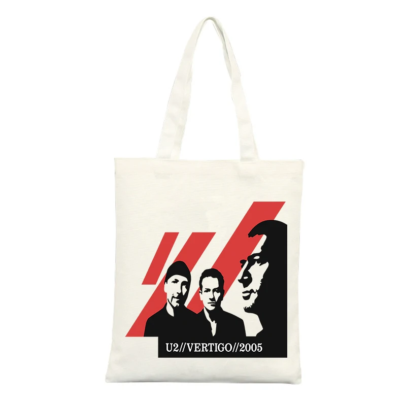 Canvas Tote Bag with Abstract Red Stripe and Portrait Graphic, Ideal for Casual Daily Use and Urban Outings