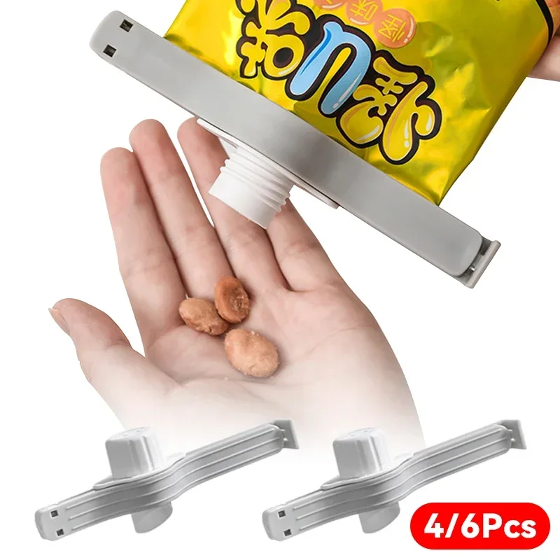 New Food Sealing Clips Snack Packaging Bag Sealing Clips for Tea Leaf Reuseable Food Dispenser Nozzle with Lid Kitchen Tools