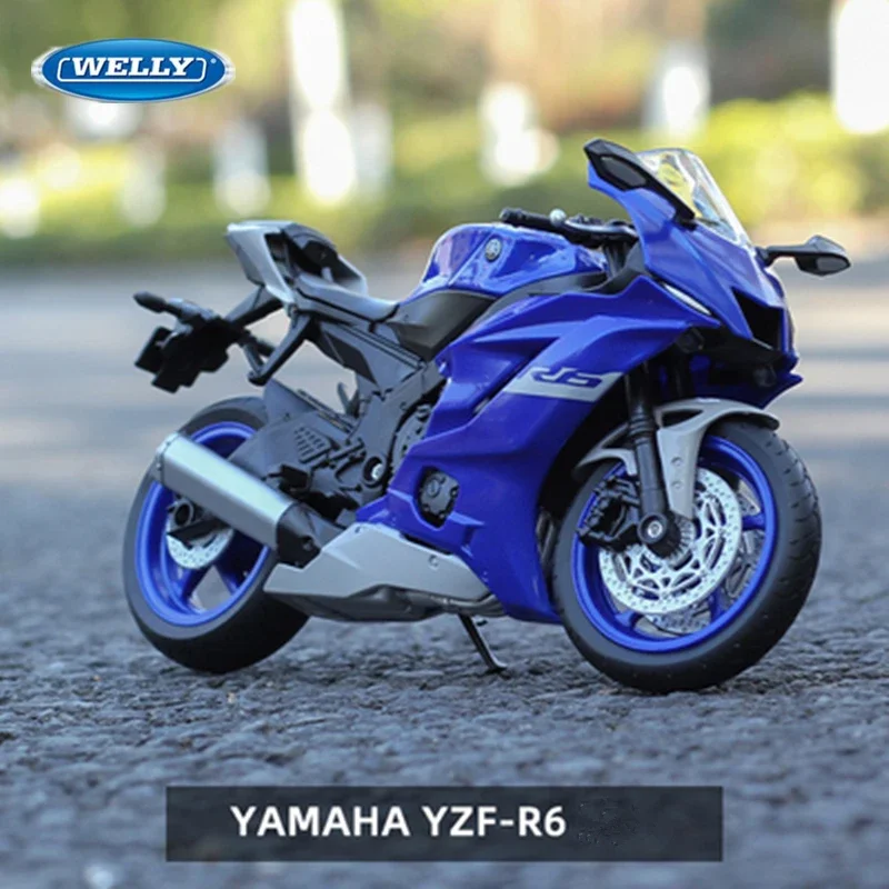 Welly 1:12 Yamaha YZF-R6 Alloy Racing Motorcycle Model Simulation Diecast Metal Street Motorcycle Model Collection Children Gift