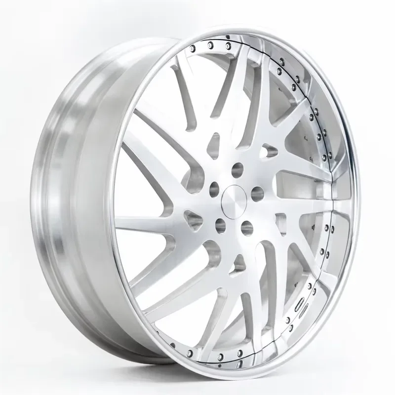 Premium 2-Piece Look Fully Forged Rims Directional Twisted Spoke Mesh Design Deep Dish Wheels for Luxury Sedan SUV Custom PCD