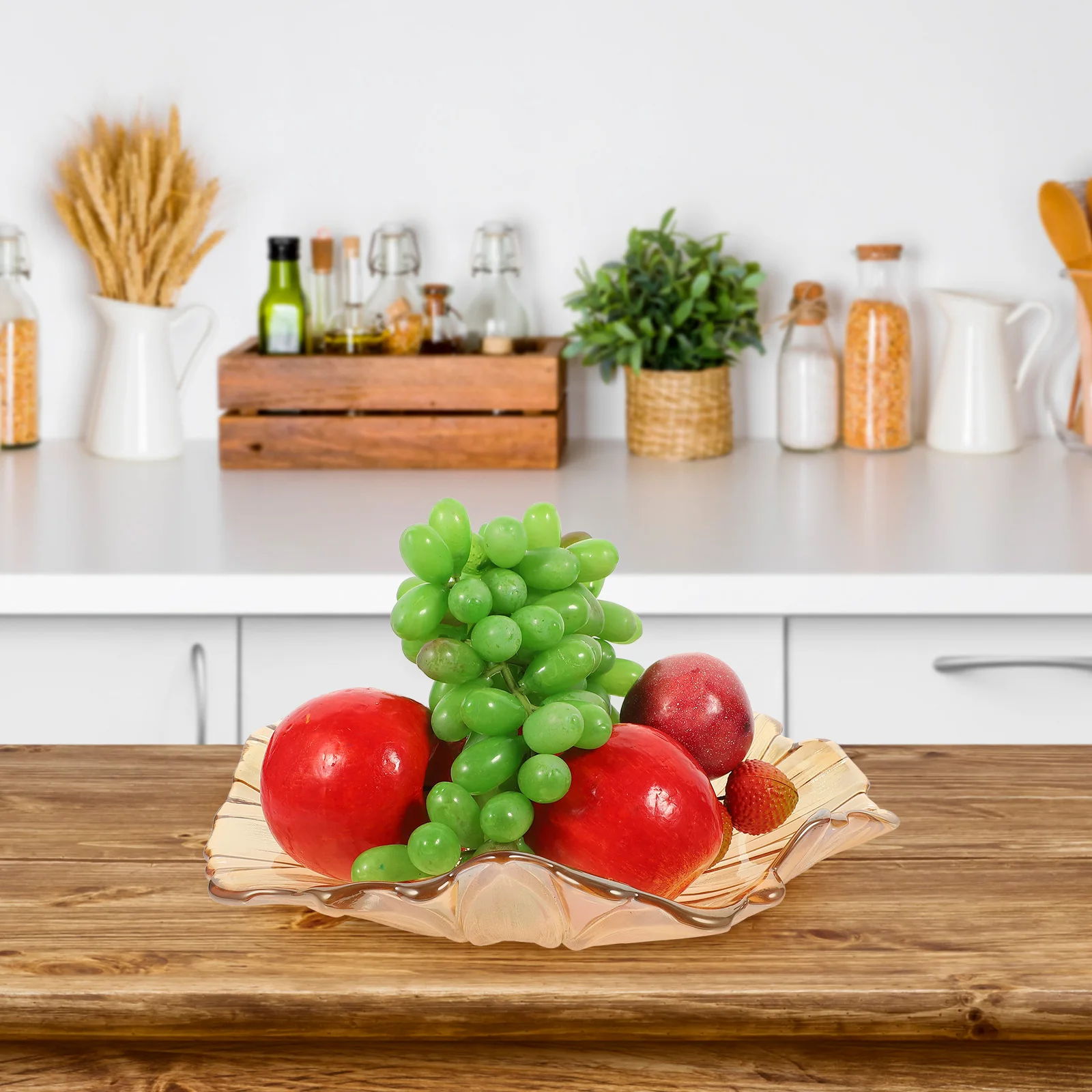 

Glass Storage Plate with Sunflower Design Decorative Fruit Tray Household Fruit Holder Party Snack Serving Plate