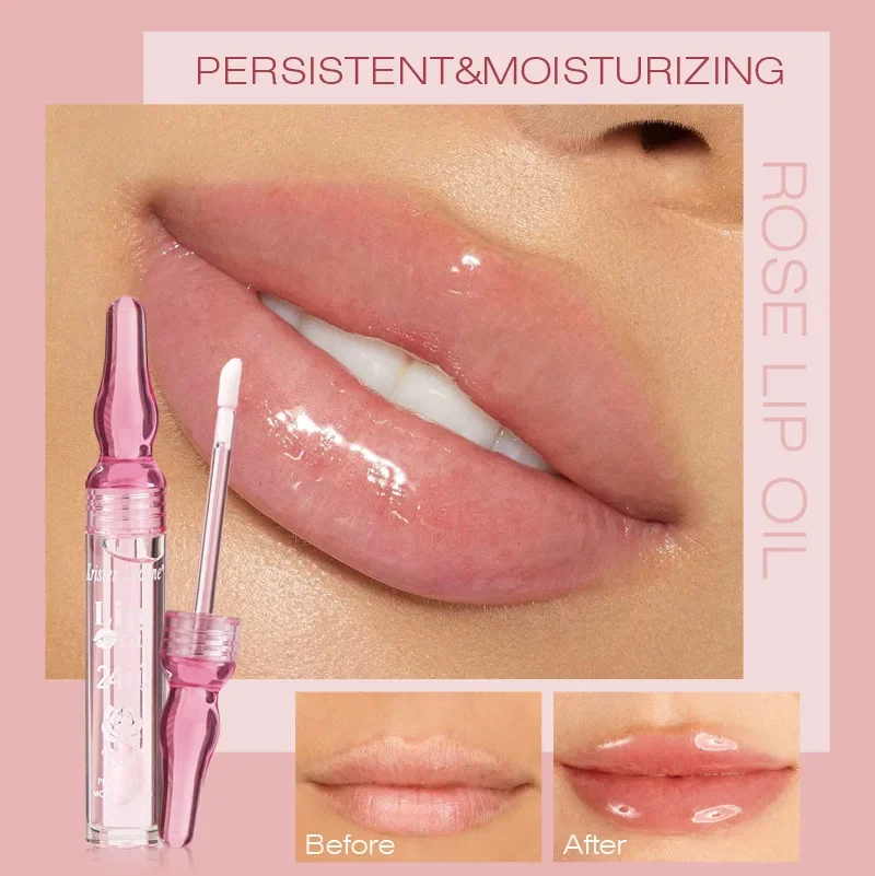 Rose Lipgloss Olie Waterdichte Langdurige Hydraterende Lippenstift Mollige Lippen Glanzen Glitter Lipgloss Vrouwen Make-Up Cosmetica