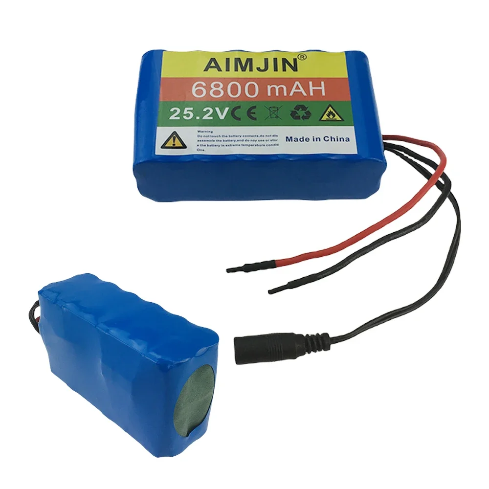 25.2V 6800mAh large capacity 18650 lithium battery 6S2P BMS power battery pack With charger