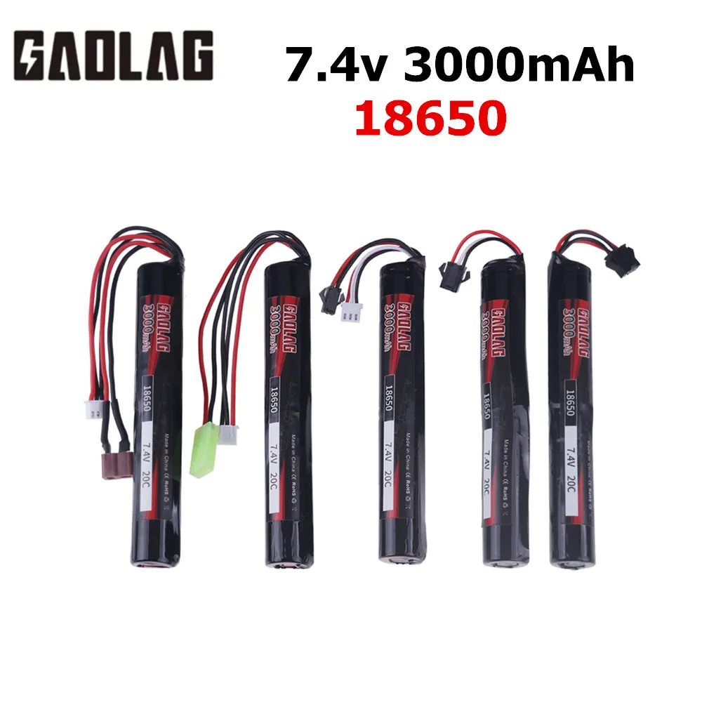 2S 7.4V 3000mAh 18650 high capacity Lipo Battery For AKKU Mini Airsoft Gun Battery RC model 20C accessories 1PCS