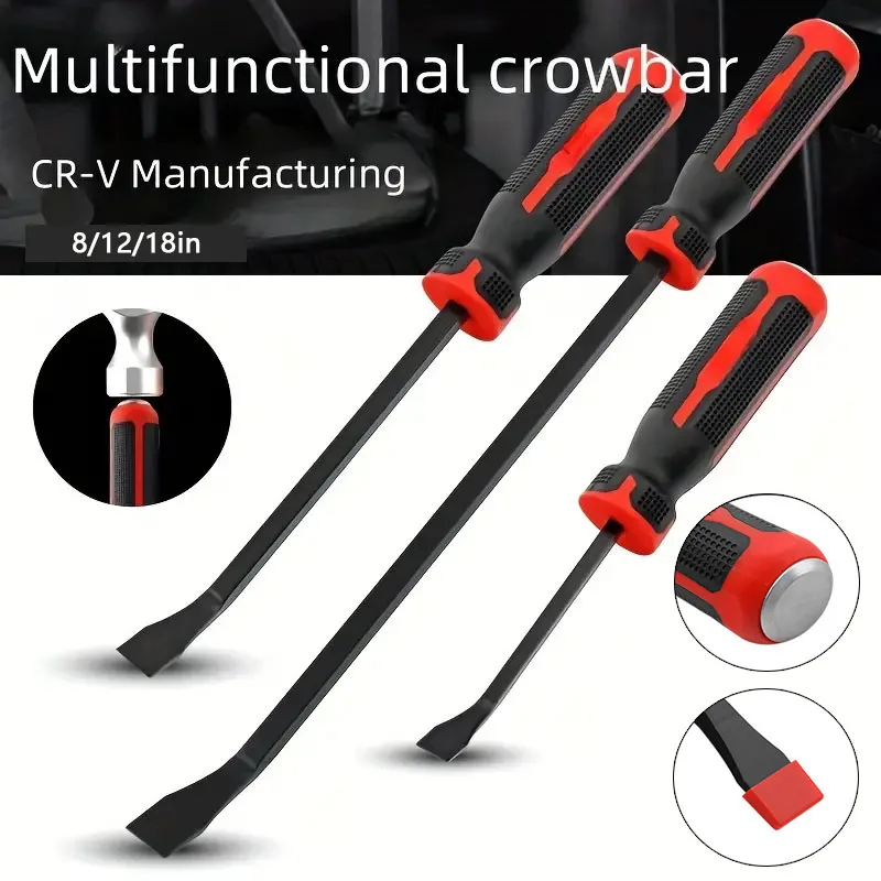 Ferramenta Multifuncional de Reparo do Pneu Pry Bar com Tampa de Impacto e Alça Antiderrapante Remoção de Unhas Puxando Pneu Livre de Arranhões 1pc