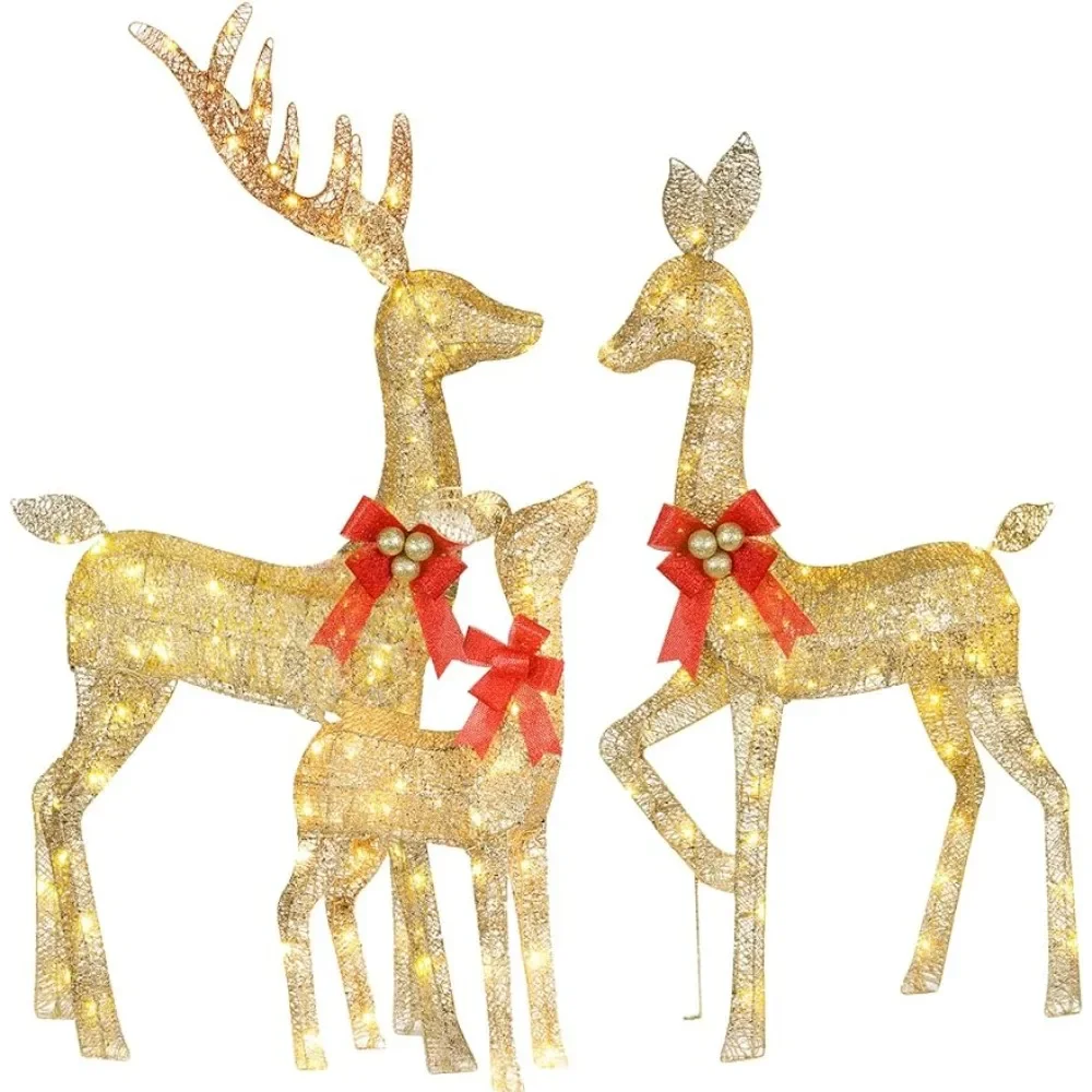 

Plug Holiday Decorations Christmas Led Lighting Christmas Decoration Deer 3 Piece Ground Stakes - Gold 2024 Lights Light Outside