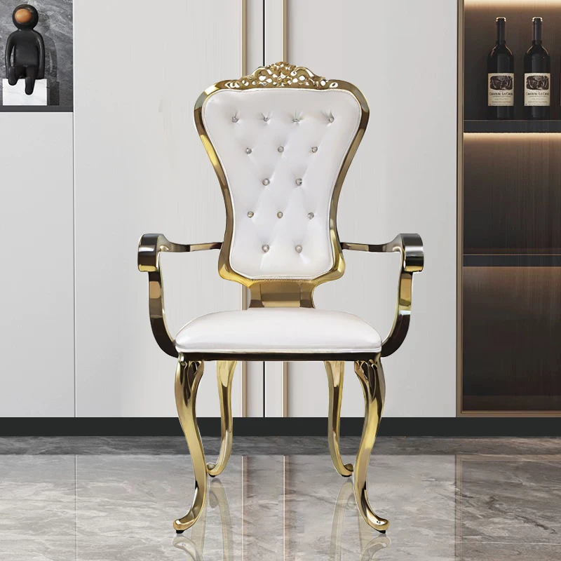 

Modern Gold Plated Stainless Steel Dining Wedding Chairs Hotels Halls Banquets Wholesale Custom Hotel Living Room Event