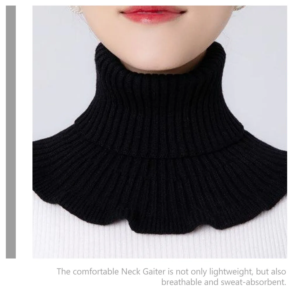 

1pc Wool Knitted Neck Gaiter Winter Warm Scarf Lightweight Breathable Women's Outdoor Sports Reusable Neck Protector for Hiking