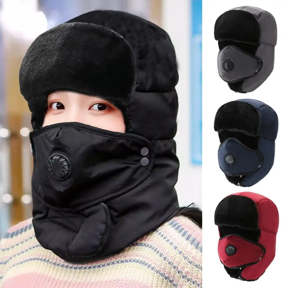 Chapéu Bombardeiro Grosso para Homem e Mulher, Gorro à Prova de Vento, Boné Russo, Gorro, Pelúcia, Quente, Exterior, Inverno