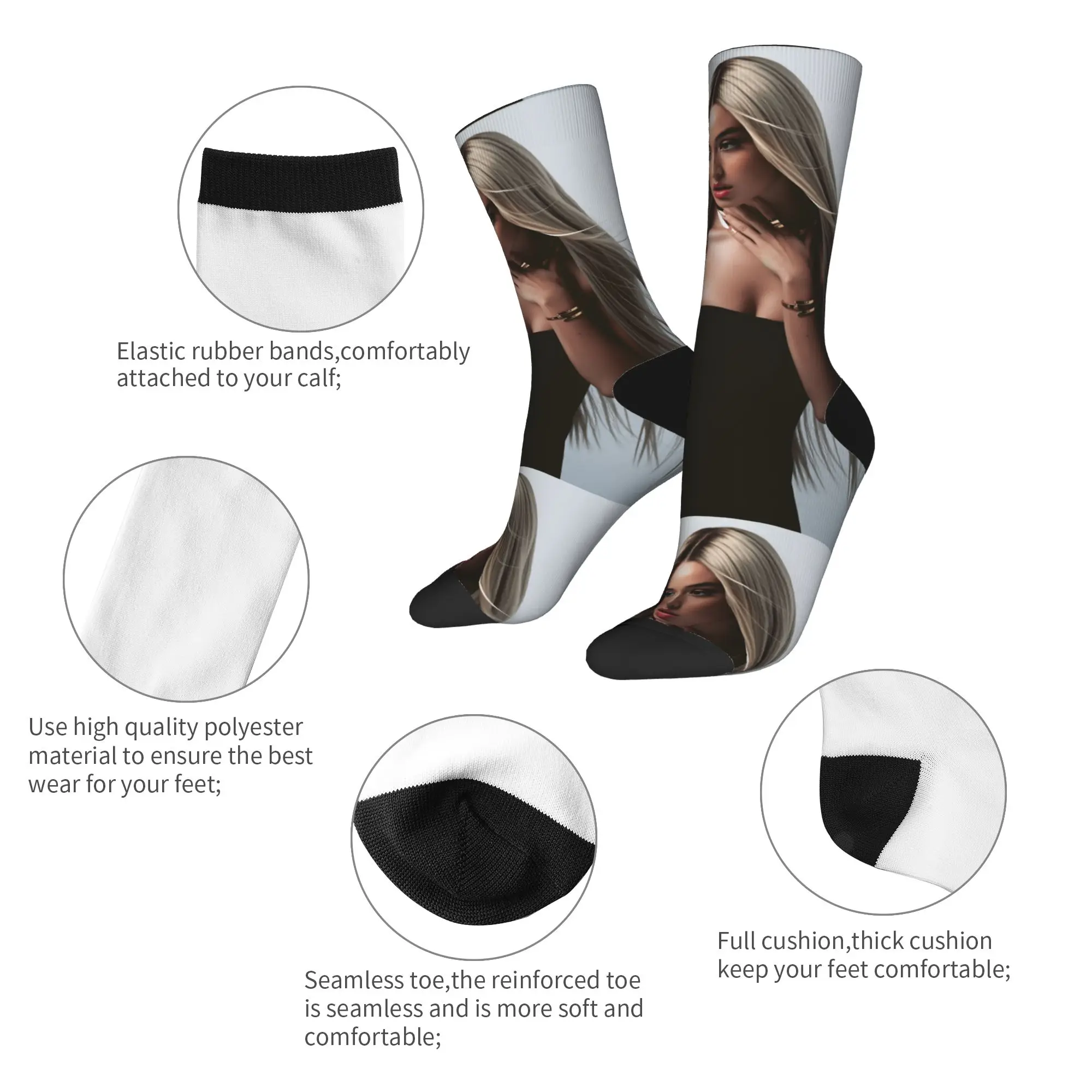 Meias masculinas unissex l-lolas i-indigos cantor espanhol meias antiderrapantes macias respiráveis inverno moderno impresso