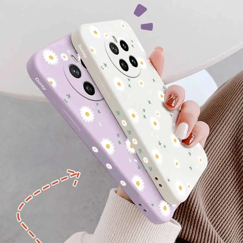 جراب هاتف من السيليكون بحبل سائل من Magic 7 Sunny Sunflower لهاتف Honor Magic7