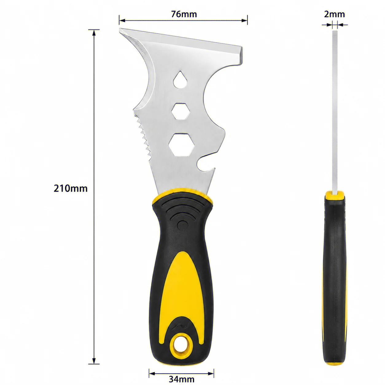 1PC 15-in-1 Stainless Steel Putty Knife Multi-Use Tool with Paint Scraper Wallpaper Can Opener - Home DIY Construction Tool