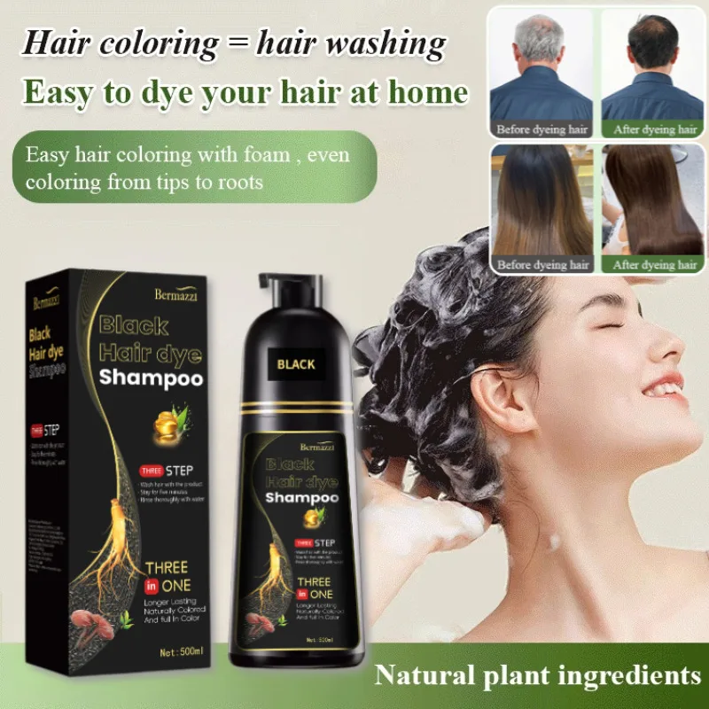 

Specialized Plant-based Bubble Hair Dye Black Hair Dye Cream for Transforming Black Hair to Grey Hair Natural Hair Color Paste