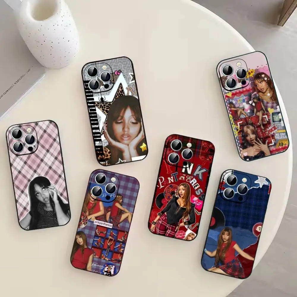 

Cool Singer P-Pink Pantheress Phone Case For iPhone 17,16,15,14,13,12,11 Plus,Pro Max,XS,Soft Black Cover