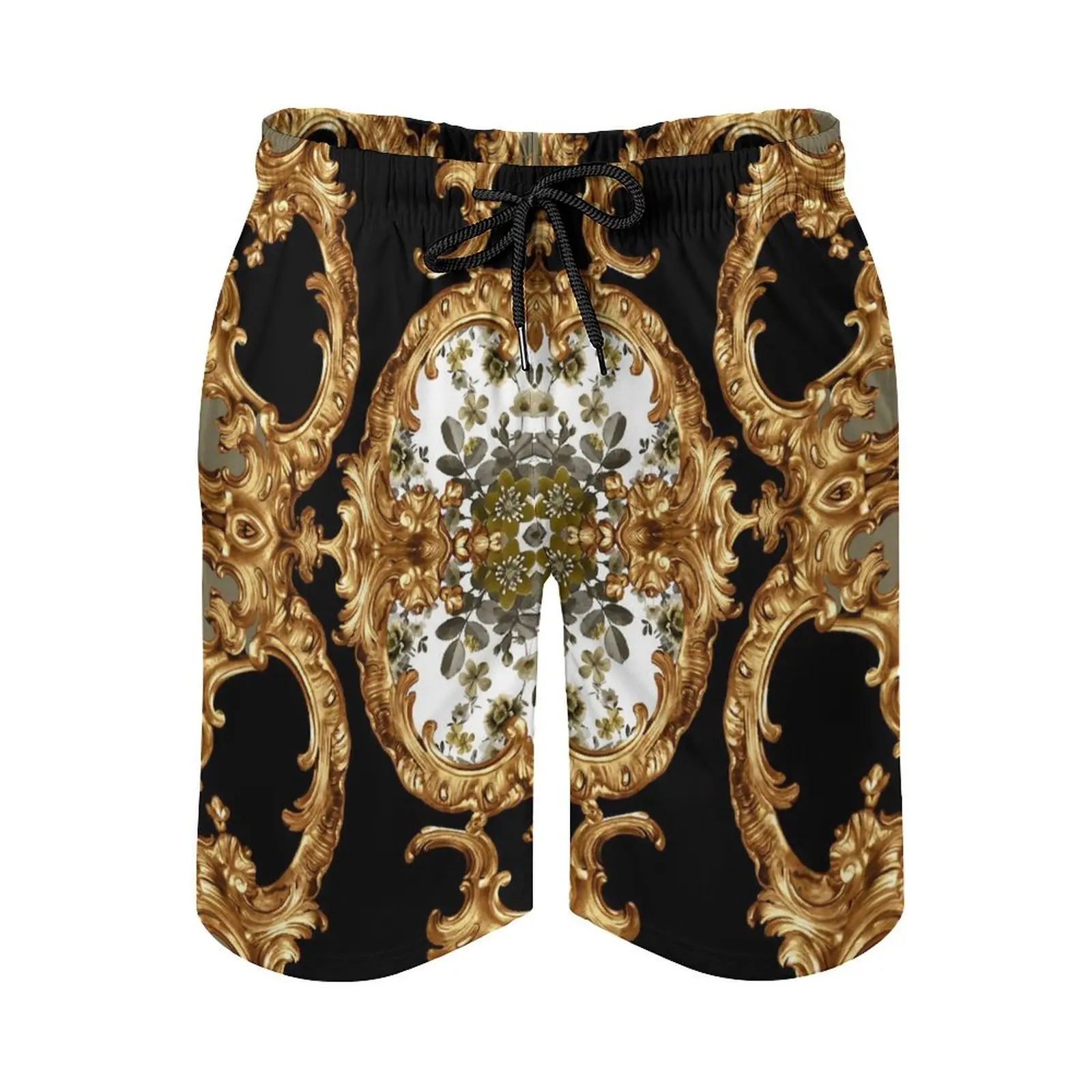 

Шорты пляжные для мужчин и женщин, Модные свободные повседневные короткие штаны в дворцовом стиле, с сложным принтом, большие размеры, на лето