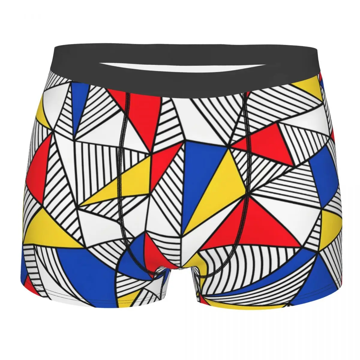 Custom Abstract Lines Geometric Mond Underwear Men Print Boxer Shorts Panties Briefs Soft Underpants