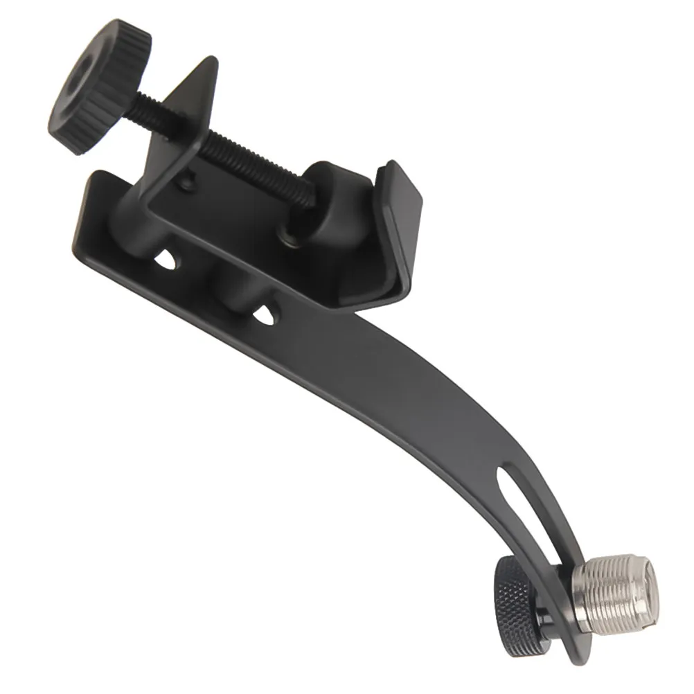 1Pcs Drum Microphone Shockproof Adjustable Metal Clip Universal Drum Mic Rim Mount Holder Musical Instrument Tool Black