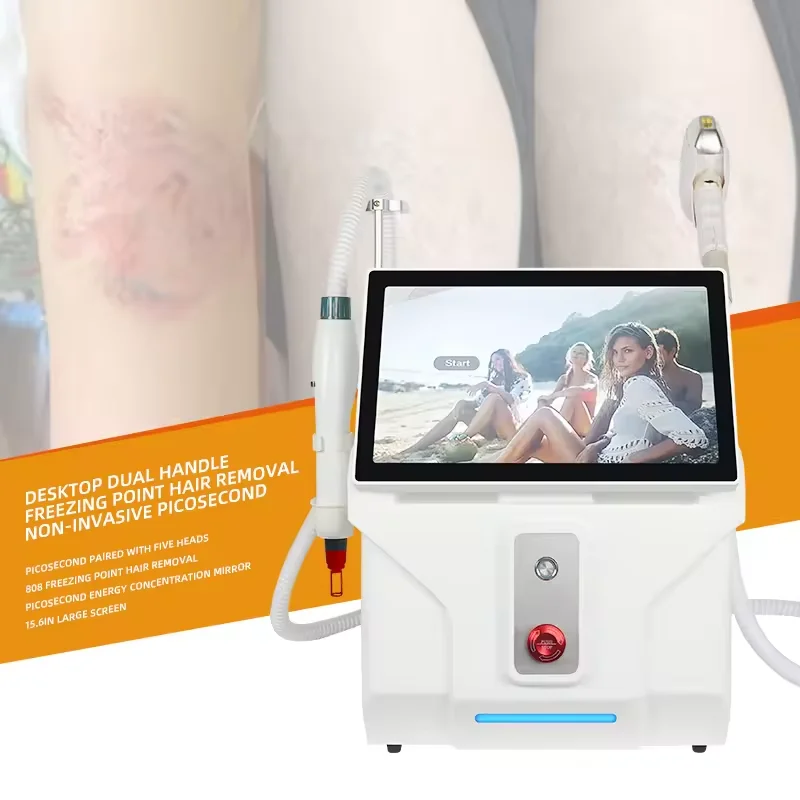

5000w Ice Platinum Picosecond Laser Tattoo Remove and Hair Removal 2 in 1 808 Diode Laser Hair Removal Machine ND YAG Laser