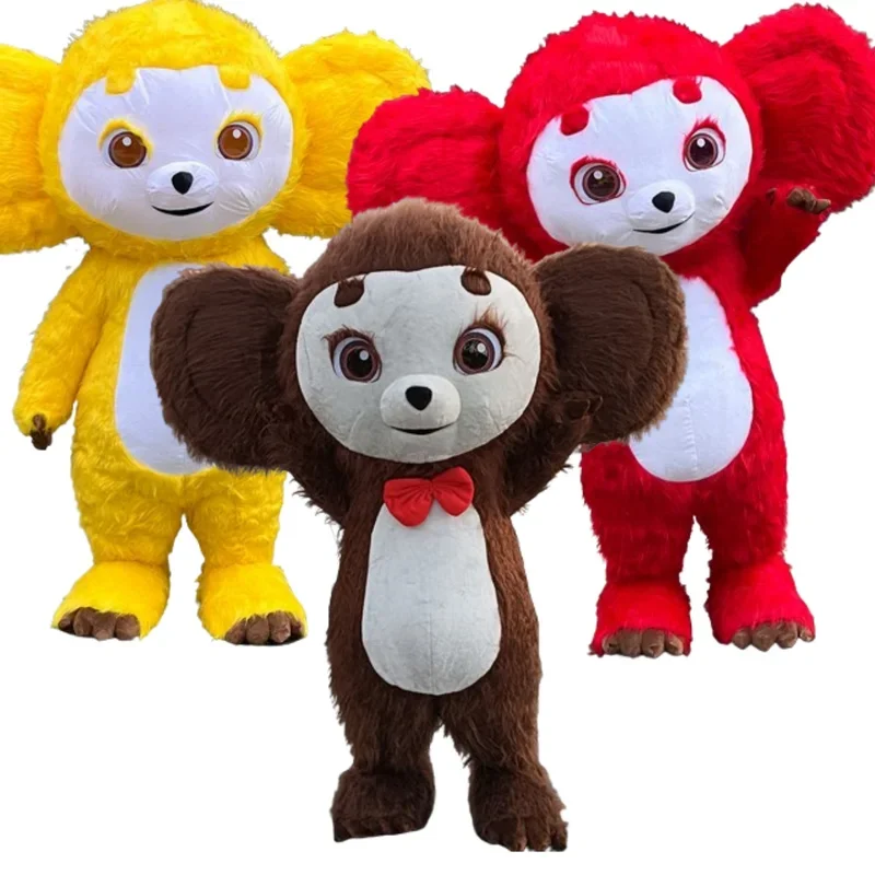 

260cm Big Eared Monkey Inflatable Suit, Large Wearing Walking Festival Mascot Cartoon Plush Animal Clothing Party Carnival Props