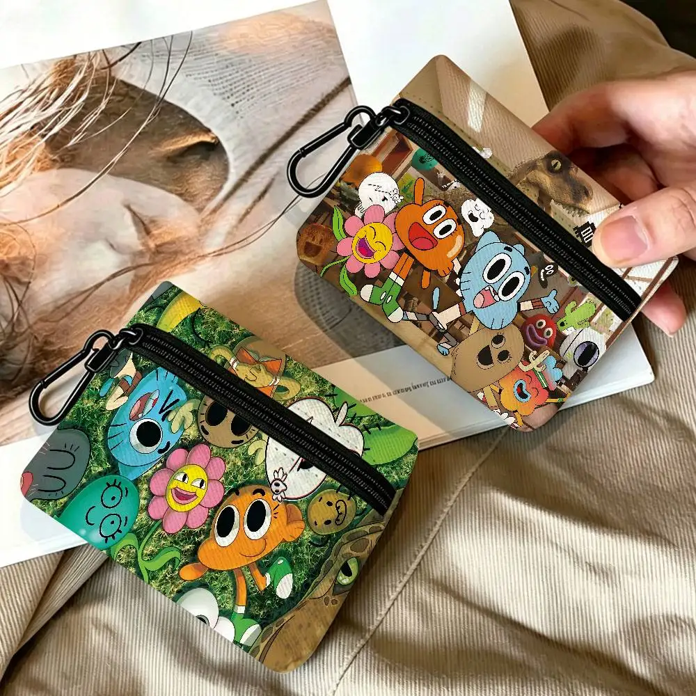 The-Amazing World G-Gumball Multifunctional Oxford Cloth Small Pouch With Hook Mini Coin Wallet Earbud Storage Bag