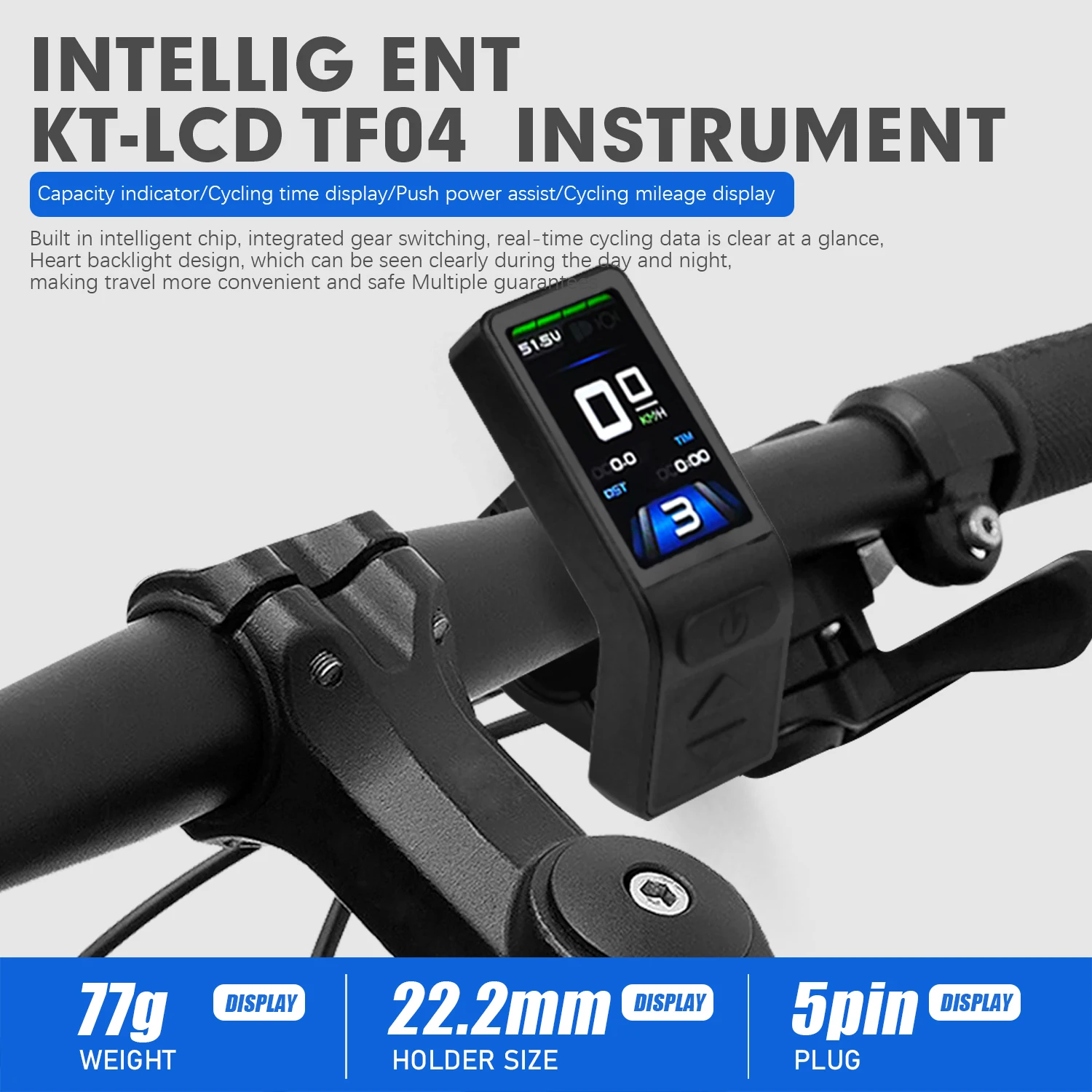 

Ebike Display KT TF04 24V 36V 48V Display Electric Bike Kunteng KT Intelligent Control Panel Display for Electric Bicycle Parts