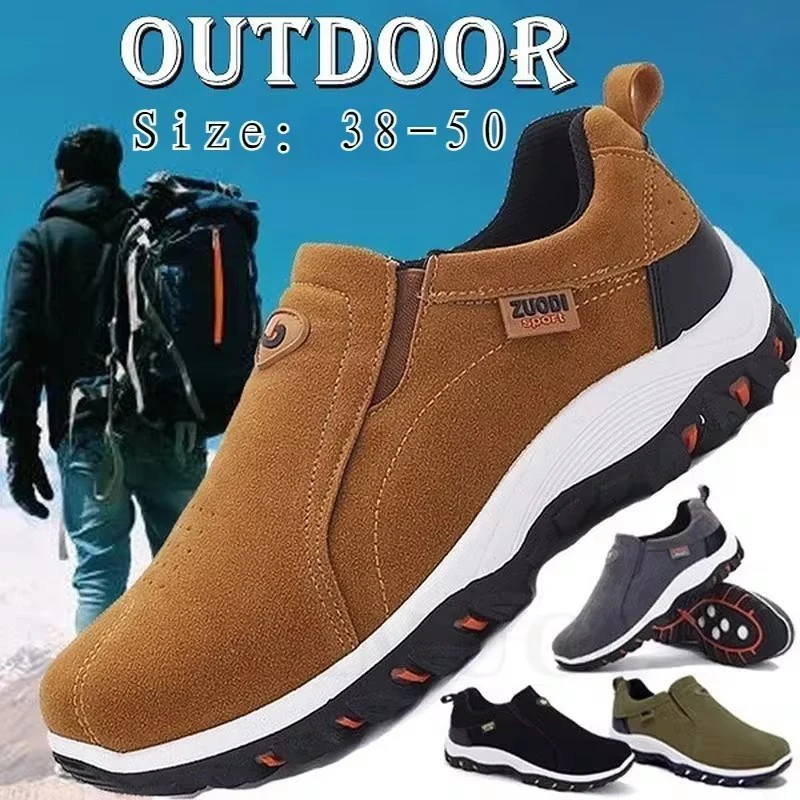 2024 New Outdoor Hiking Camping Light Running Jogging Casual Sports Men\'s Shoes Non-slip Loafers Hiking Shoes Large Size 38-50