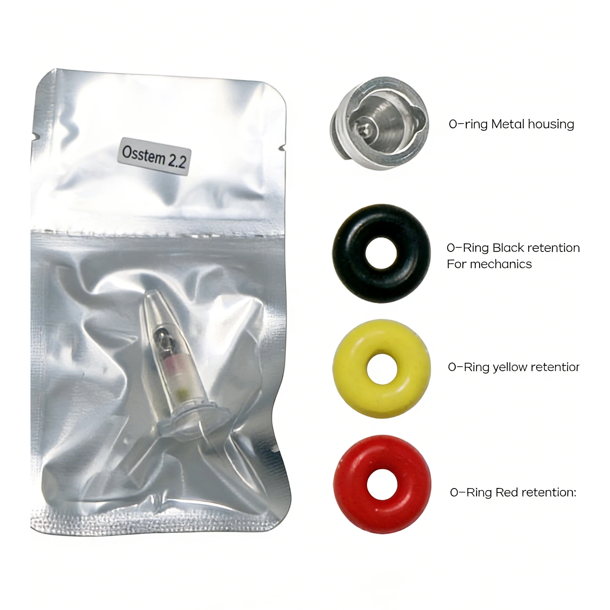 

Compatible Hiossen for Ball Attachment Abutment O-ring Retainer with Metal Housing Retainer Cap Kit