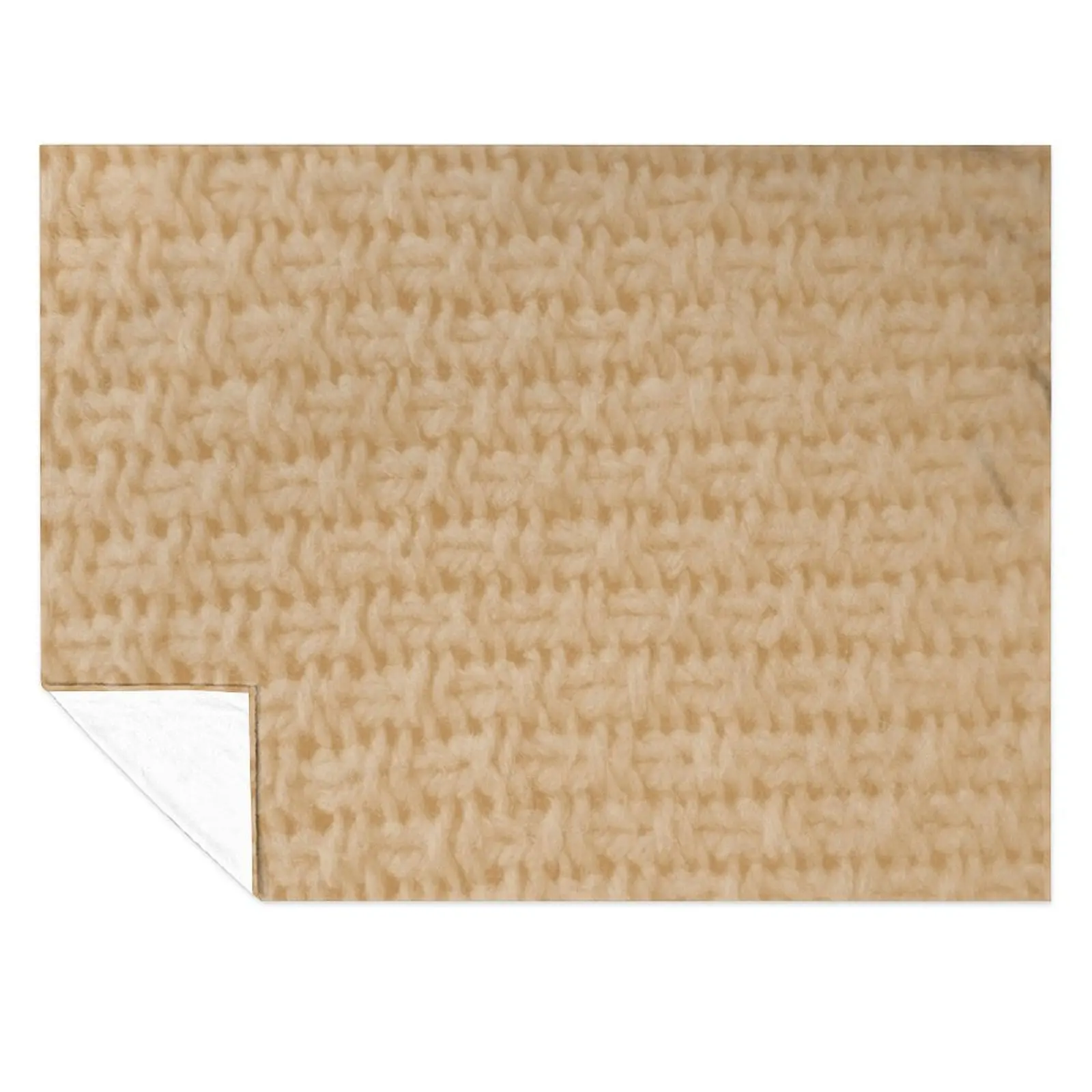 

Trompe L'oeil - Vanilla Cream Knitted Textile Throw Blanket Blankets For Bed Sofa Large Blankets