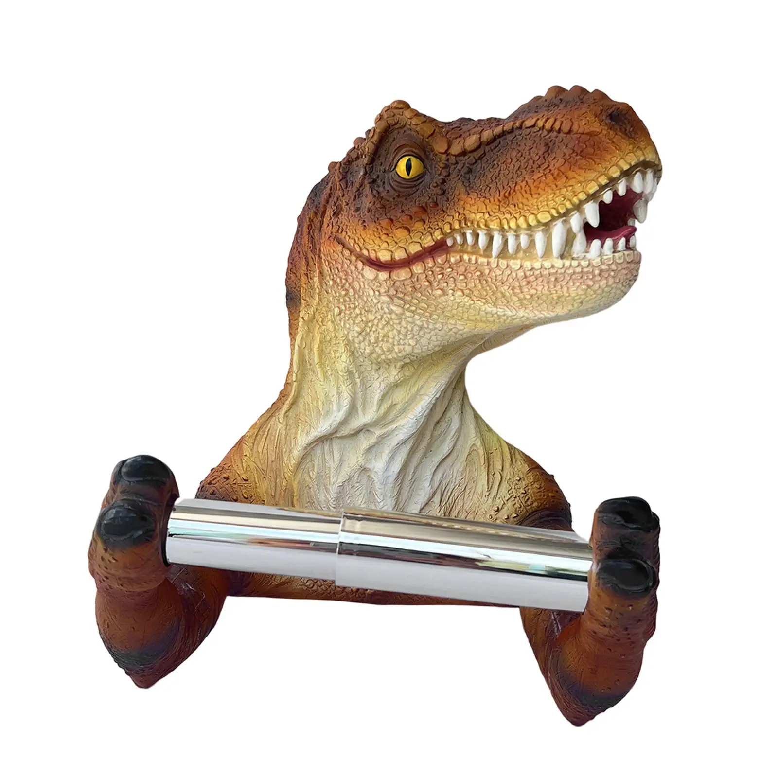 Tissue Roll Holder Dinosaur Holding Roll Holder for Toilet Bathroom Washroom