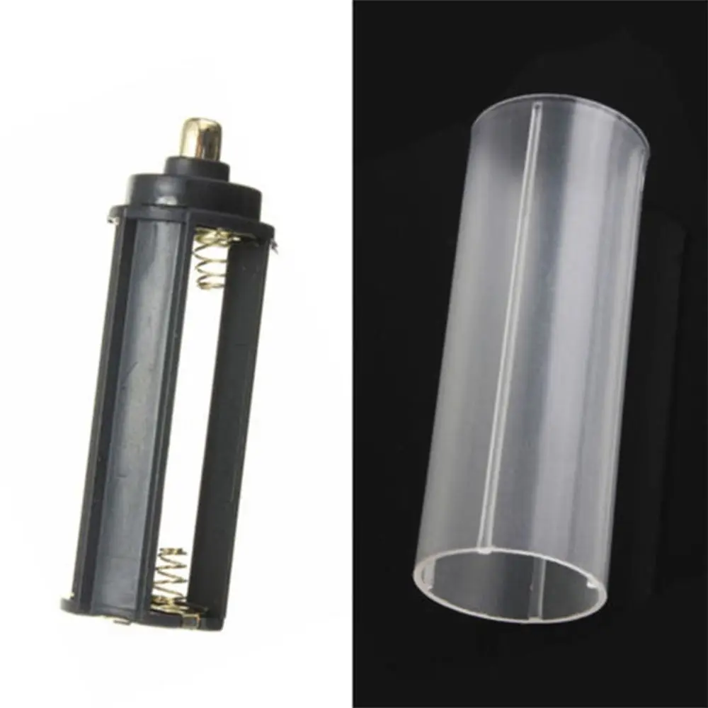 2 In 1 White Casing Sheath Tube 18650 Battery for Flashlight Torch Lamp Case Holder