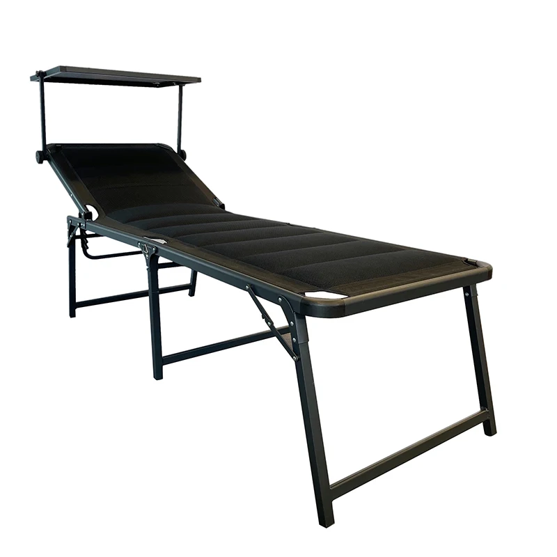 Adjustable Backrest Customized Color Comfortable Aluminum Camping Bed 3d Mesh With Polyester