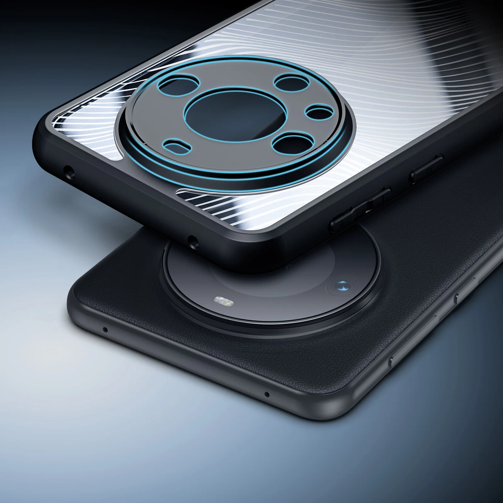 DUX DUCIS TPU+PC Matte flowing light design protective cover For Huawei Mate 60 Fall prevention Silicone soft edge Phone Case